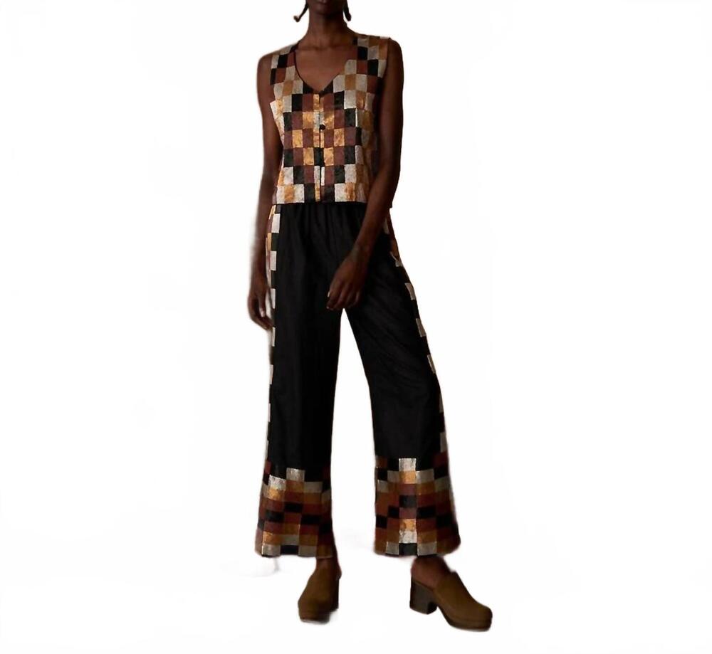 NEW ALL THAT REMAINS beatrix silk pants in noir